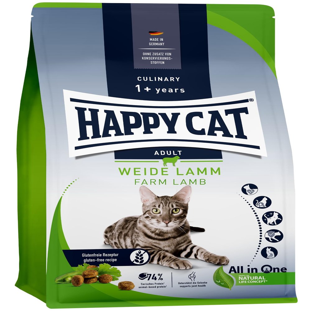 Happy Cat Culinary Adult Cat Food Pasture Lamb, Gluten-Free, 4 kg