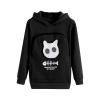 OQSM Fluffsy Cat & Dog Pouch Hoodie, Unisex Sweatshirt, Black, S view 1