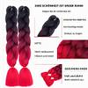 Jumbo Braids Extensions, Black and Red Synthetic Hair view 3