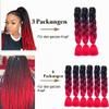 Jumbo Braids Extensions, Black and Red Synthetic Hair view 4