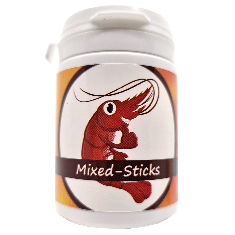 50 g Shrimp Food Sticks in Screw-Top Jar, 15 Varieties