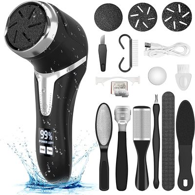 VXDOIRK Electric Callus Remover, Rechargeable Waterproof Foot File with 3 Rollers and 2 Speeds