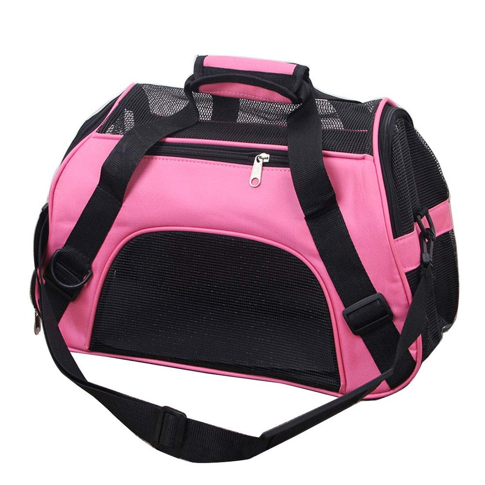 Levoberg Soft-Sided Pet Carrier, Airline-Compatible, Pink, 43 x 28 x 19 cm