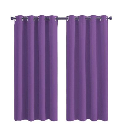 SWECOMZE Blackout Curtain with Grommets, Thermal Curtain, Purple, 132 x 160 cm