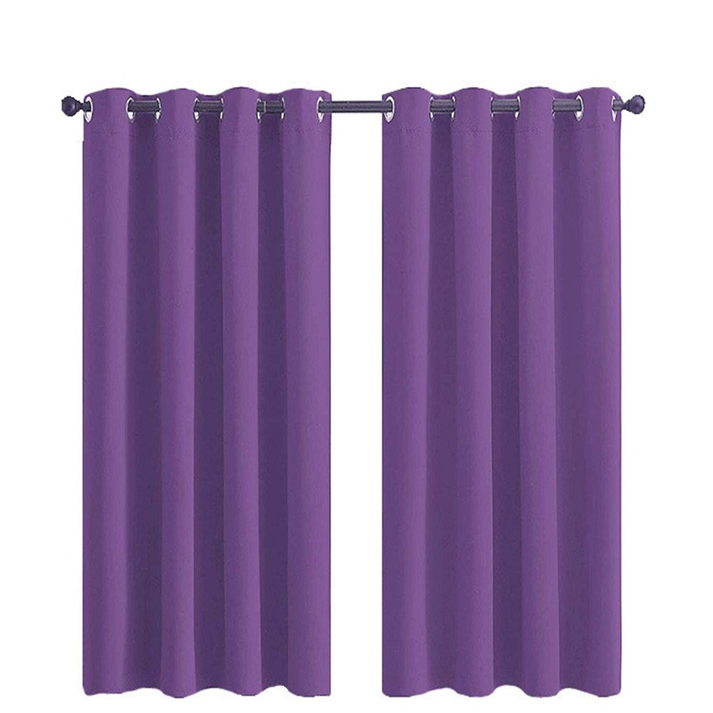 SWECOMZE Blackout Curtain with Grommets, Thermal Curtain, Purple, 132 x 160 cm