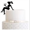 Girl Birthday Cake Topper, Number 17, Black view 1