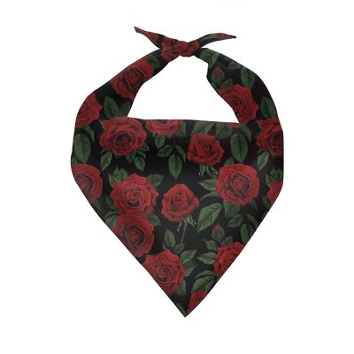 COEQINE Dog Bandana, Valentine's Day, Red Rose Floral Print