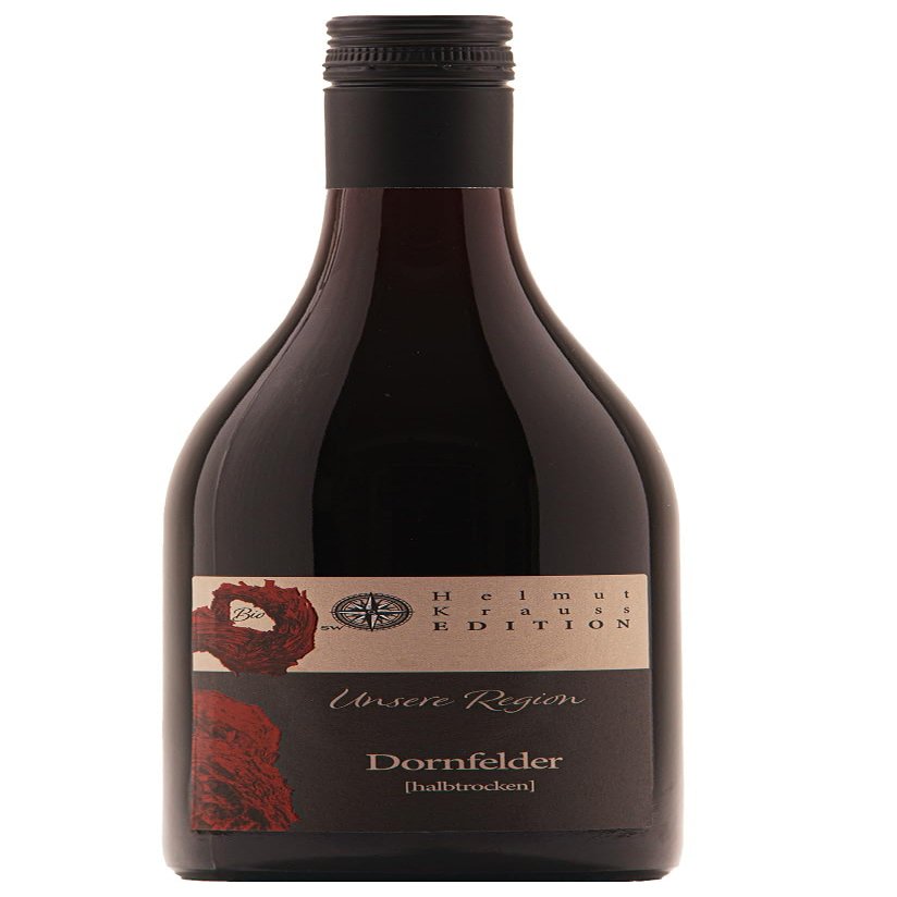 Krauss Zellertal Organic Dornfelder Medium-Dry Red Wine (2024, 6 x 0.75 L) | 12.5% ABV | Vegan | Bioland Certified (DE-KO-022)