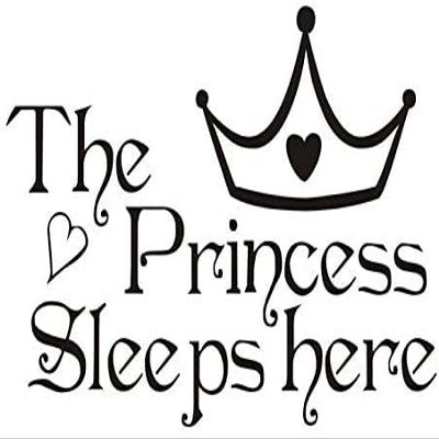 Hinleise The Princess Sleeps Here Wall Sticker, White