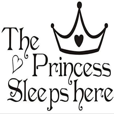 Hinleise The Princess Sleeps Here Wall Sticker, White