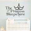 Hinleise The Princess Sleeps Here Wall Sticker, White view 3