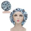 chaqlin Women's Reversible Satin Sleep Bonnet with Blue Floral Print view 1