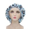 chaqlin Women's Reversible Satin Sleep Bonnet with Blue Floral Print view 2