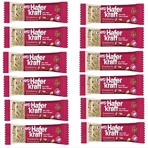 12 Corny Haferkraft Cranberry Pumpkin Seed Granola Bars, 65 g Each