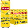 LIPTON ICE TEA Sparkling Lemon, Carbonated Iced Tea with Lemon Flavor, Single-Use Cans (24 x 0.33 L) (Packaging May Vary) view 1