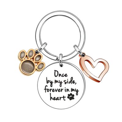 Memorial Gift Keychain for Pet Loss, Sympathy Pet Remembrance Keychain, Silver, 42