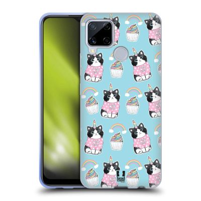 Head Case Designs Cat and Rainbow Cheeky Cats Soft Gel Phone Case for Realme C15