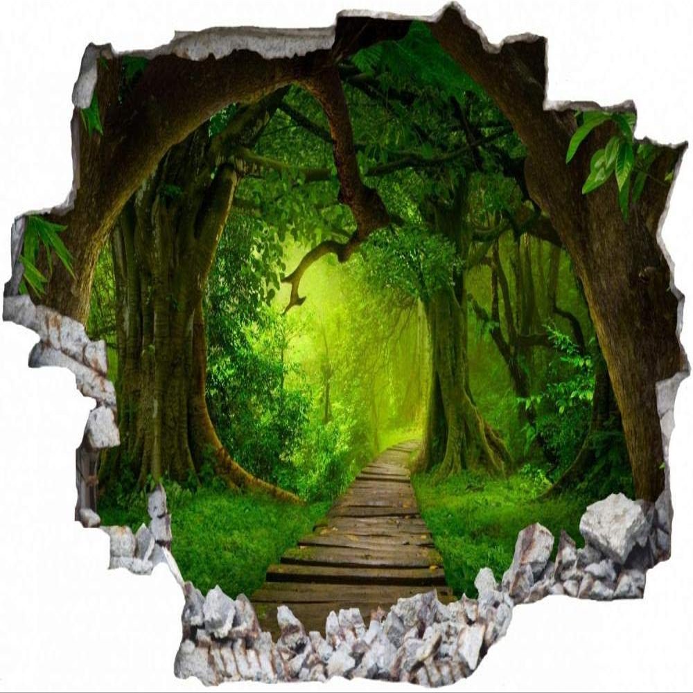 3D Forest Path Wall Sticker for Baby or Kids' Room, 50 x 79 cm