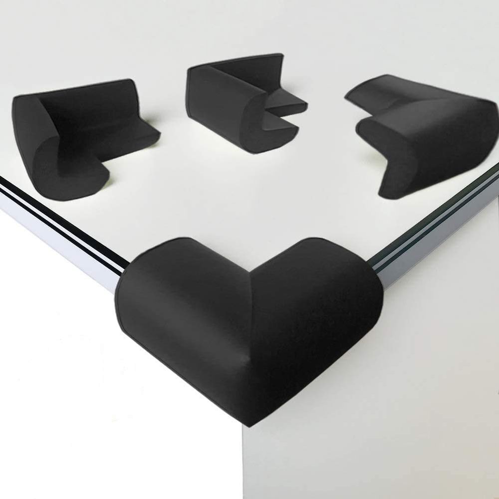 8-Piece Table Edge Protectors for Babies and Children, Soft Foam, Black