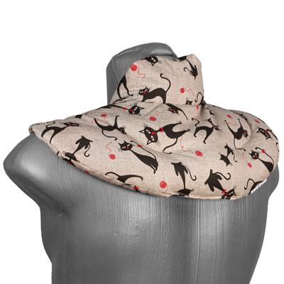 Cat-Mimi Neck Crescent with Stand-Up Collar – Currant Seed Heat Cushion