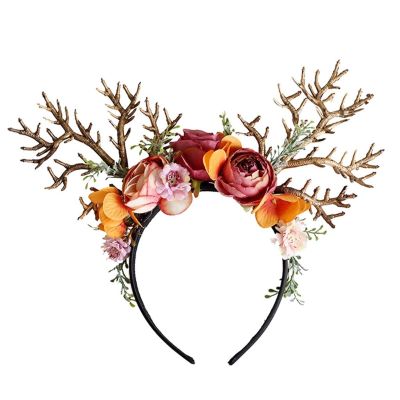Antler Headpiece Party Horn Branch Headband Jewelry Vintage Wedding Cosplay Gift (Color: A)