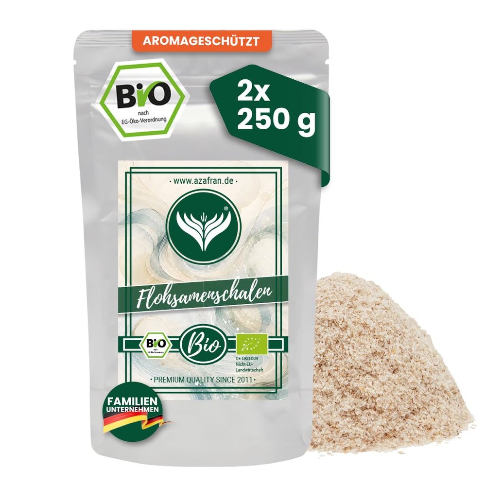 Azafran Organic Whole Psyllium Husks 99%, 500 g
