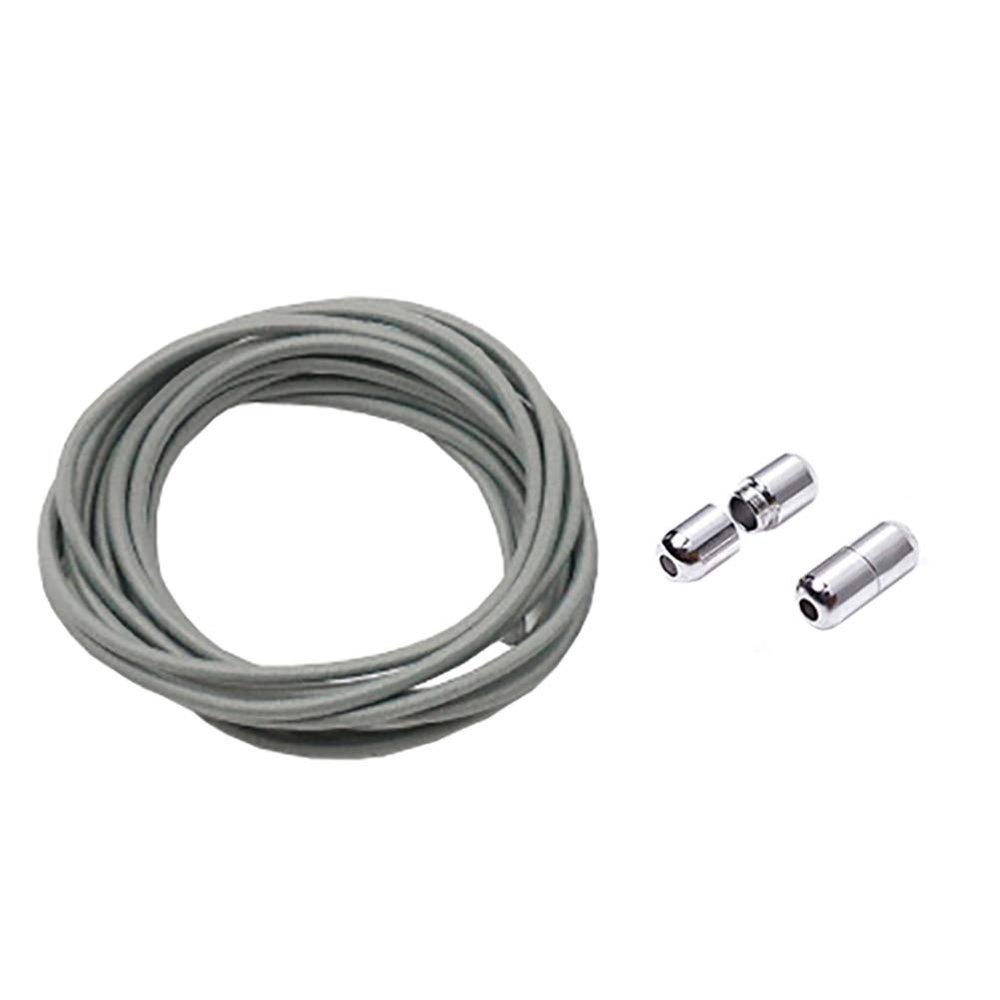 Goodlace No-Tie Elastic Shoelaces with Lock, Silver Gray