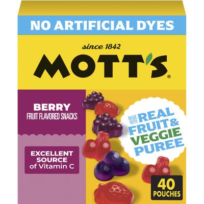 Mott's Berry Fruit-Flavored Snacks, Family Pack, Gluten-Free, 40 ct