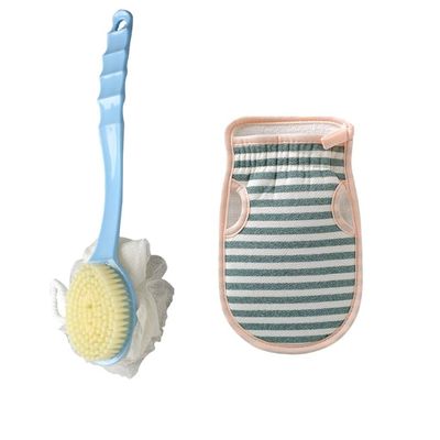 WXJLYZRCXK Double-Sided Long-Handle Bath Brush, Blue
