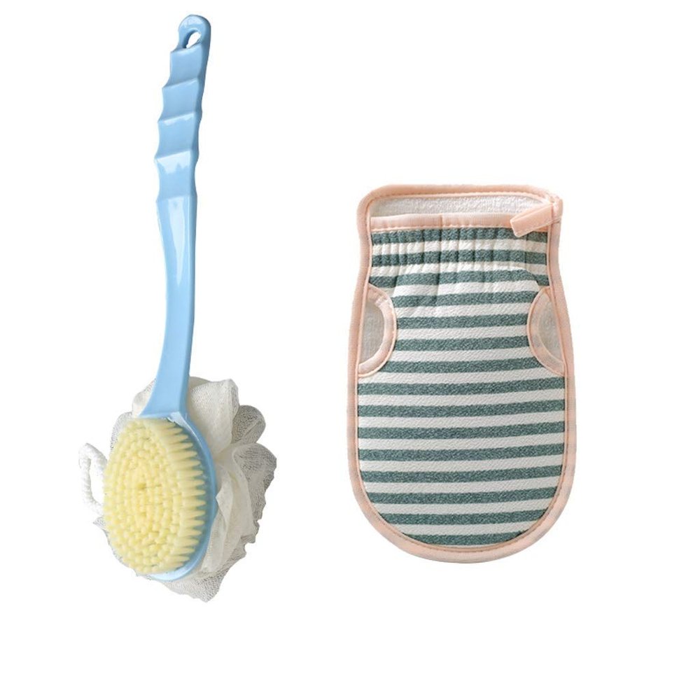 WXJLYZRCXK Double-Sided Long-Handle Bath Brush, Blue