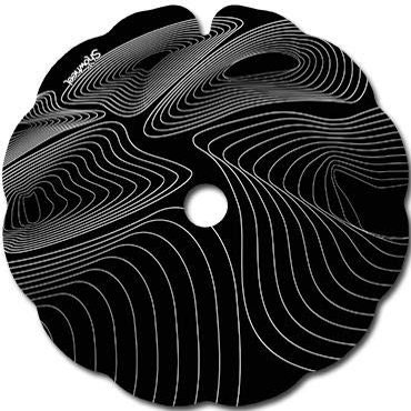 Wheelchair Spoke Guards (Pair) for 49.51–50.50 cm Outer Diameter Hand Rims, Flat Holders – Black Lines