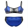 Zaldita Men's Sissy Costume Satin Underwear Set, Mesh Bra with G-String, Blue, L view 2