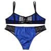 Zaldita Men's Sissy Costume Satin Underwear Set, Mesh Bra with G-String, Blue, L view 3