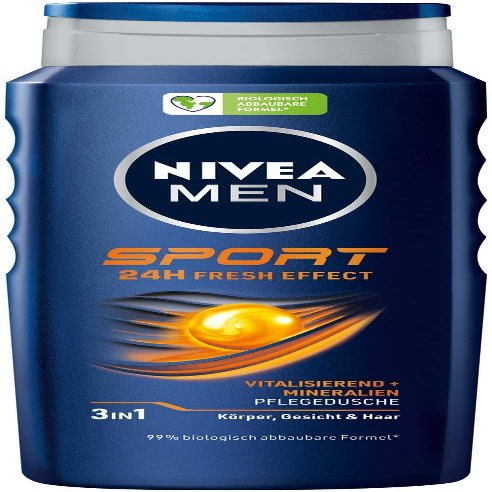 NIVEA MEN Sport Body Wash, 400 ml, Mineral-Enriched Refreshing Shower Gel for Active Men