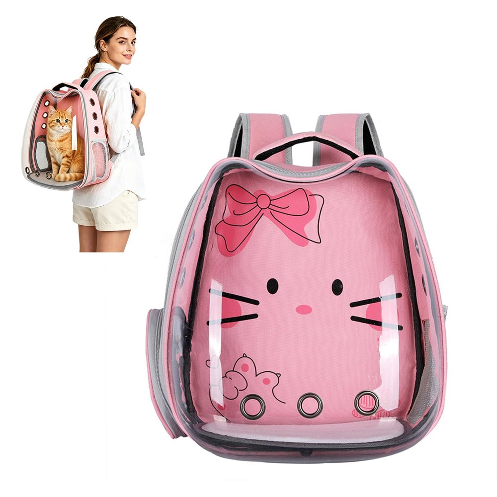 PETCUTE Pet Backpack for Cats and Dogs, Lightweight Space Capsule Carrier with Breathable Mesh, Airline-Approved