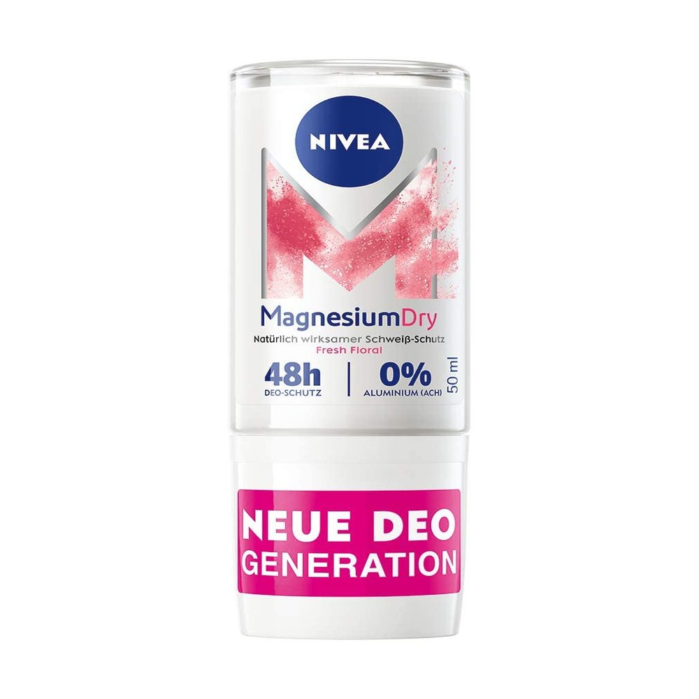 NIVEA MagnesiumDry Fresh Floral Deo Roll-On, 50 ml