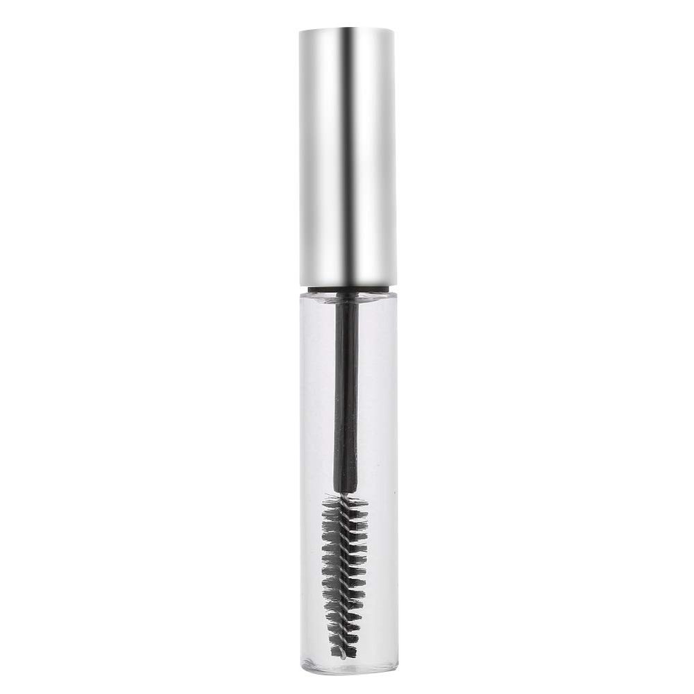 10 mL Empty Mascara Tube with Wand, Refillable Eyelash Serum Container, Matte Silver