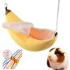 YMZ Banana-Shaped Hanging Hammock for Hamsters and Small Pets, Yellow view 1