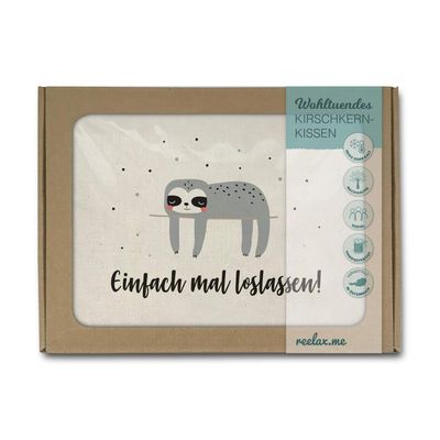reelax.me Microwave Cherry Pit Heating Pad, Sloth “Let Go” Gift