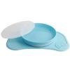 Twistshake Click-Mat Mini + Plate | Non-Slip Baby Dish Set | Baby Plate + Placemat (31x17) | BPA-Free Weaning Plate | Training Plate for Children 6m+ | Blue view 1