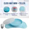 Twistshake Click-Mat Mini + Plate | Non-Slip Baby Dish Set | Baby Plate + Placemat (31x17) | BPA-Free Weaning Plate | Training Plate for Children 6m+ | Blue view 3