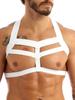 Mufeng Men's Stretch Chest Harness, Nylon, Black and White, One Size view 1