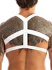 Mufeng Men's Stretch Chest Harness, Nylon, Black and White, One Size view 2