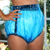 Top PVC Adult Baby Incontinence Button Diaper Pants, Blue Transparent (S) view 1