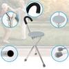 Folding Walking Cane with Plastic Seat, Non-Slip Tripod Base view 3