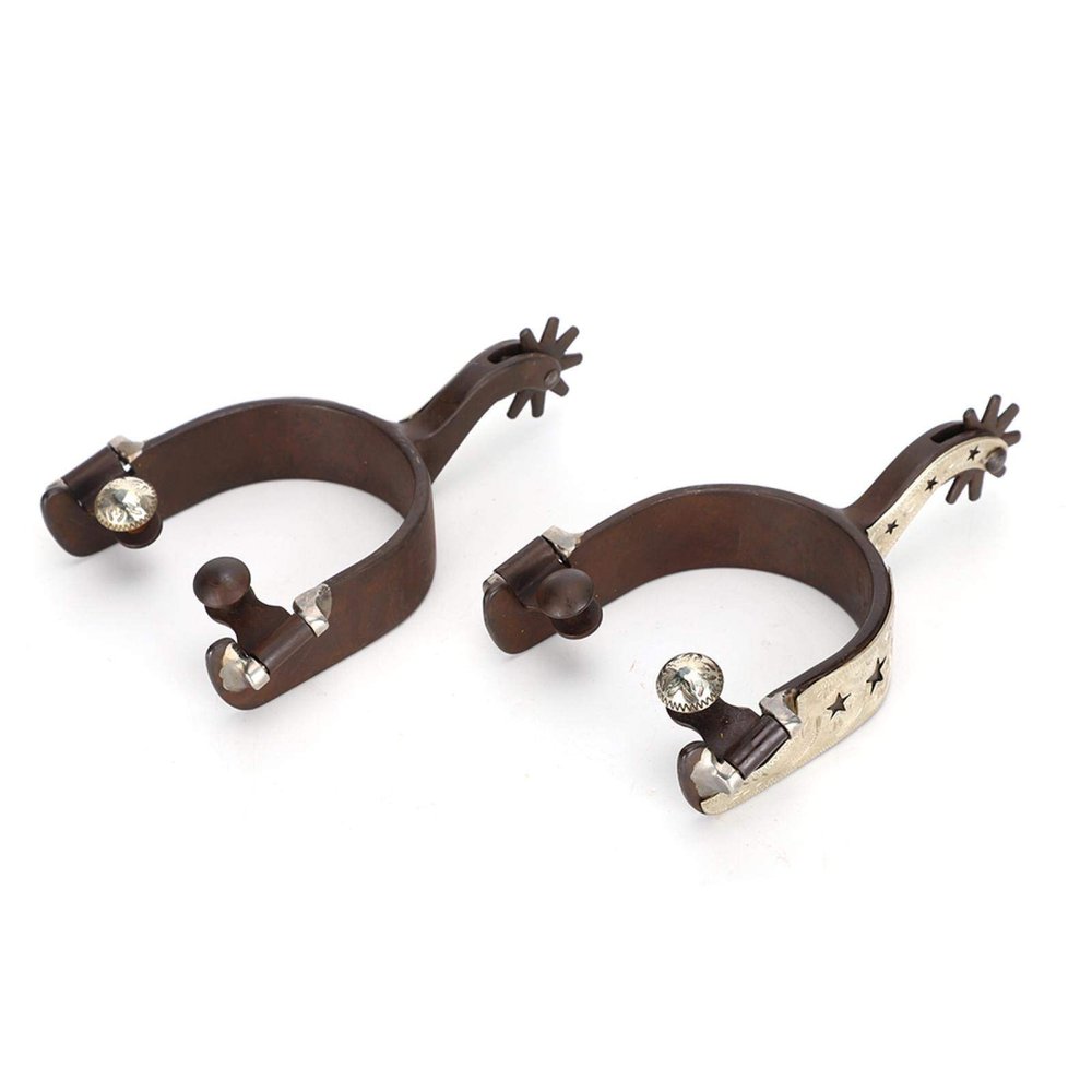 EVTSCAN Cowboy Horse Spurs, Low-Carbon Steel Hand Sculpture, Elegant Equestrian Decoration
