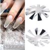 Easy French Smile Cut Line Edge Nail Cutter, Acrylic Easy French Smile Cut V-Line Tips Manicure Edge Trimmer, Almond Shape Pro 9 Gre Nail Art Template Tool, Type A view 4