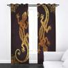 ZZDXW Blackout Curtains, Dark Brown Gecko, 2 Panels with Grommets view 1