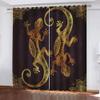 ZZDXW Blackout Curtains, Dark Brown Gecko, 2 Panels with Grommets view 4