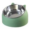 Pet Cat Bowl, Stainless Steel, 15° Angled, Green, 400 mL view 1